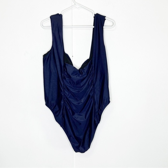 J. Crew NWOT Navy Ruched One Piece Swimsuit - Picture 4 of 7